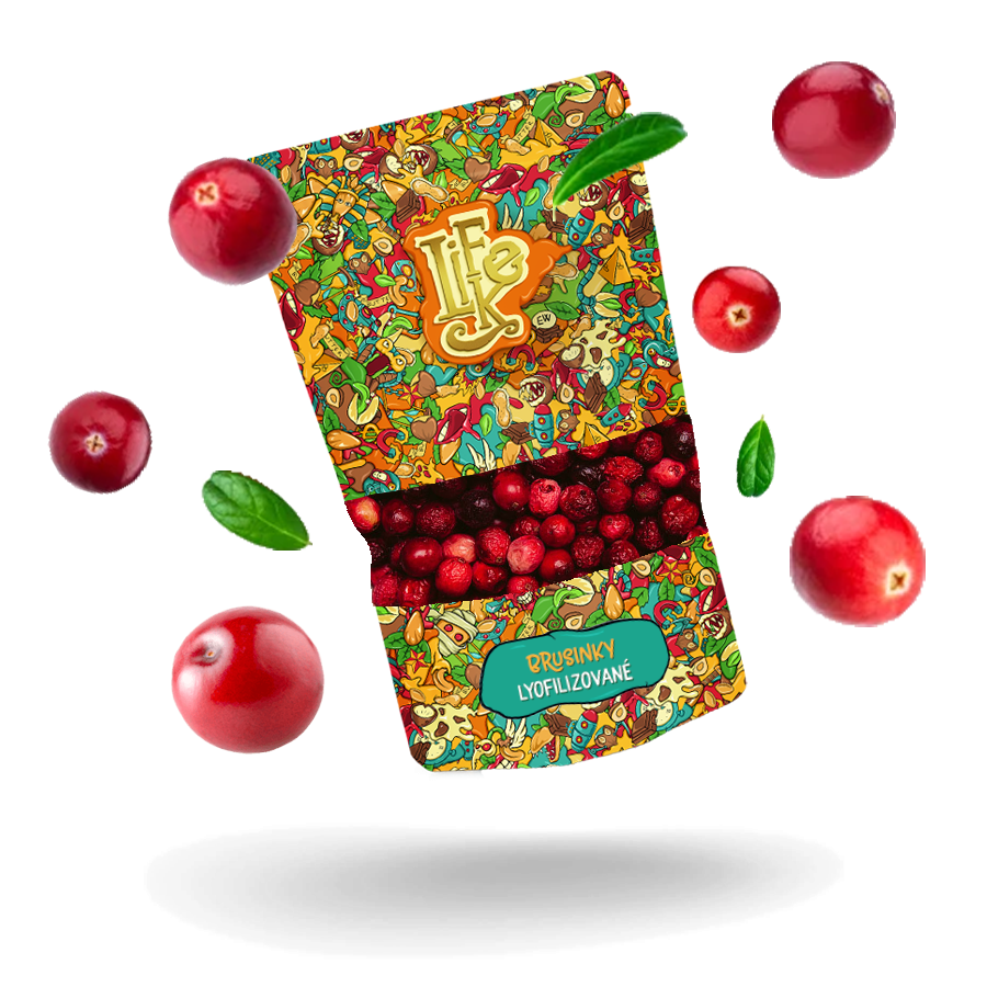 Lyofilizované brusinky Lyofilizované brusinky